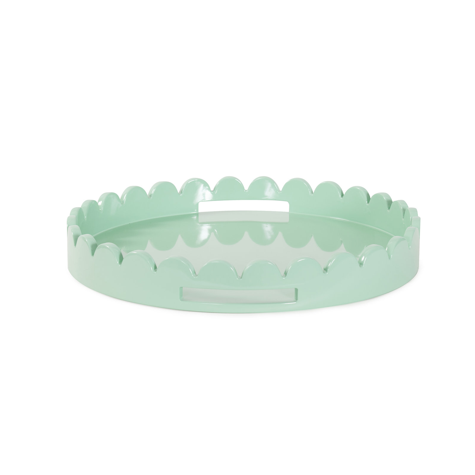 Hindley Handcrafted Round Decorative Tray, Mint Green