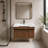 24" Resin Sink Floating Bathroom Vanity with Recessed Cabinet, Side Grips & Soft-Close Doors-151039175-141486705