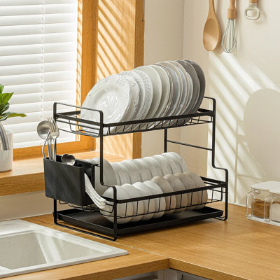 Stainless Steel Two Tier Dish Rack