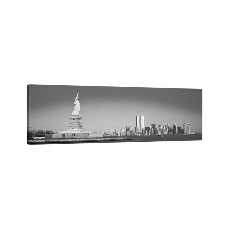New York Skyline Cityscape - Wrapped Canvas Panoramic Print, 30.48 cm H x 91.44 cm W x 3.175 cm D
