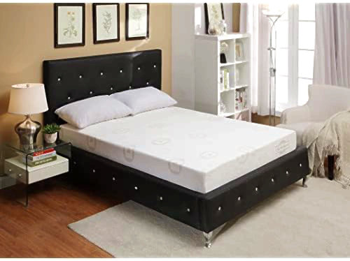 Collection Herbal Fusion, matelas en mousse viscoélastique infusée de thé vert, blanc., 8", Lit double
