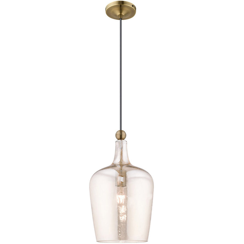 Basra 1 - Light Pendant, Champagne, Antique Brass