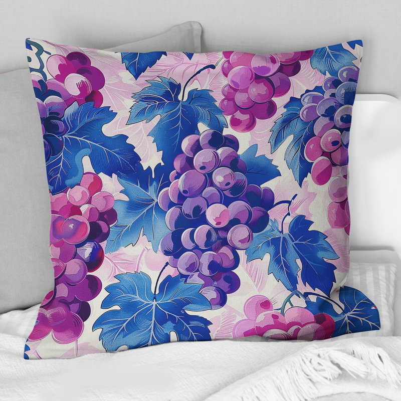 Grapevines - Glam Throw Pillow, 18"H x 18"W