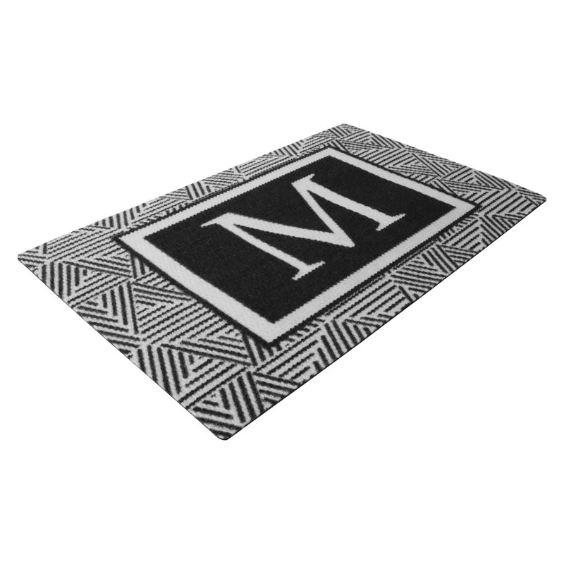 Tapis d'intérieur / extérieur antidérapant Neighburly, L 21,75 po x L 34 po, Noir / blanc, Oui