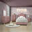 Beautiful Pink Fabric Upholstered Nightstand With Two Storage Drawers Wooden Bedroom Furniture 1Pc