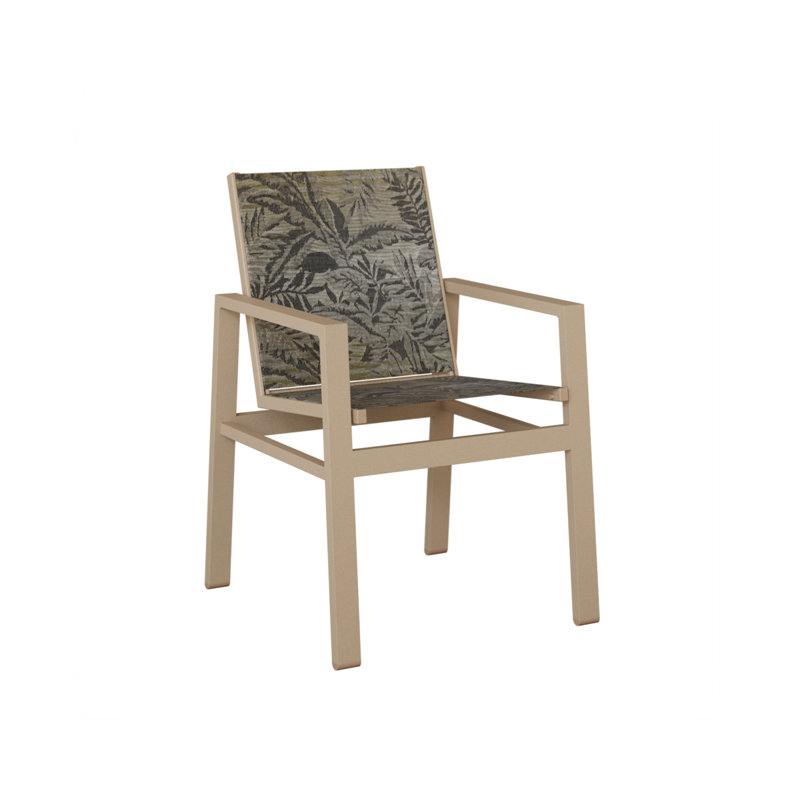 Chaise d'extérieur en aluminium avec tissu Sling Vida, Sahara moucheté, Sumba moka