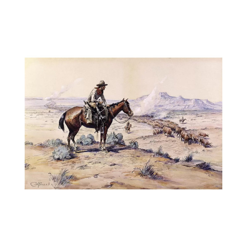 The Trail Boss by Charles Marion Russell - Wrapped Canvas Painting, 66.04 cm H x 45.72 cm W x 3.175 cm D