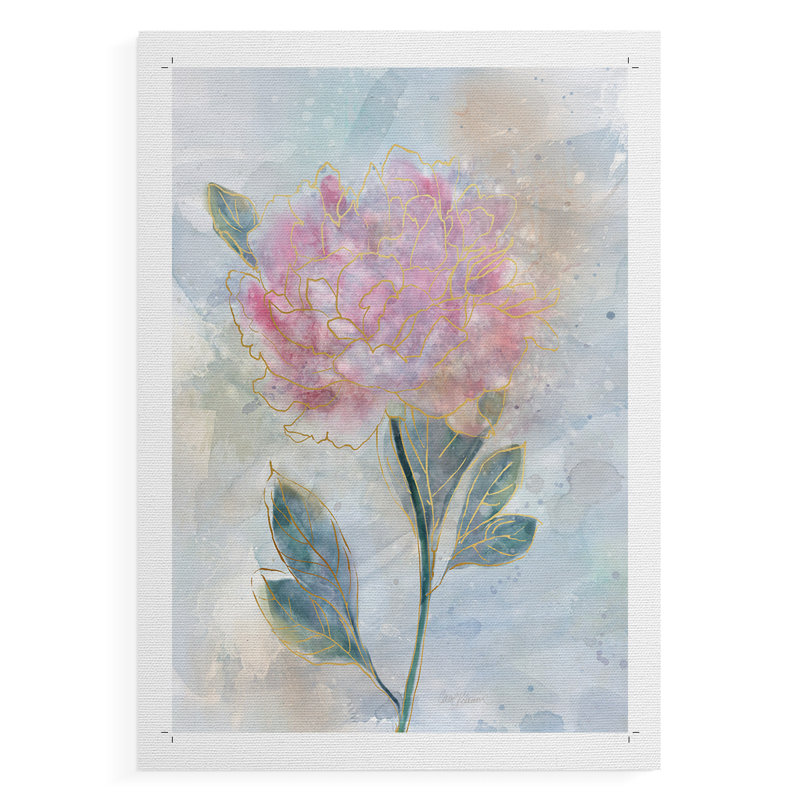 Pivoine vitrail - impression sur toile seulement - non encadrée, H 18 po x l 12 po