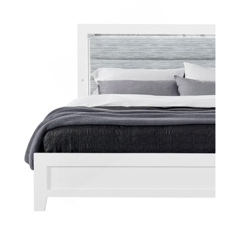 Lit complet avec DEL OMODA, Lit double, Blanc