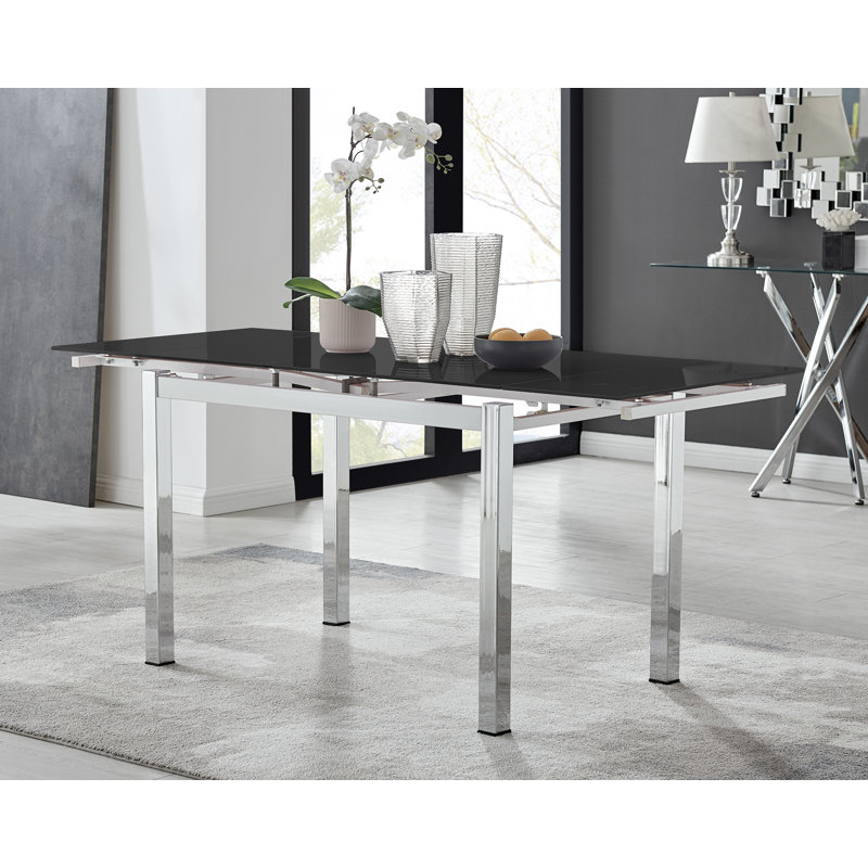 Corova Extendable Dining Set, Cappuccino/Silver