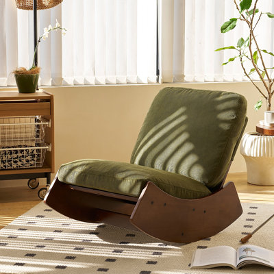 Chaise berçante confortable, fauteuil oscillant rembourré de haute qualité, structure en bois massif, parfaite pour plusieurs réglages de lecture, ensemble de 2