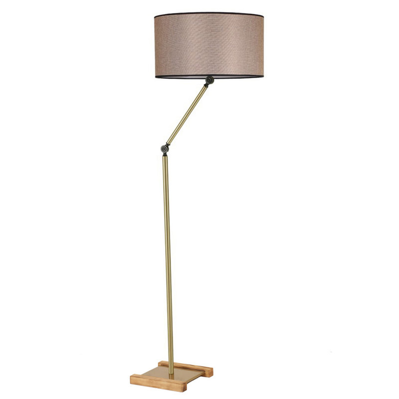 Lampe sur pied moderne, dorée et beige, d'une hauteur de 65,0 pouces | Corps en métal avec capuchon en tissu, culot E27 de 40 W maximum | Design scandinave élégant, parfait pour le salon, la chambre à coucher et le bureau | Solution d'éclairage élégante et glamour