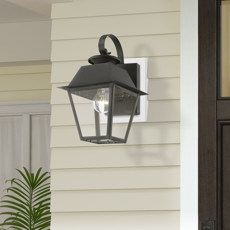 Fredderick 1 - Bulb 12.5" Outdoor Wall Lantern, Charcoal
