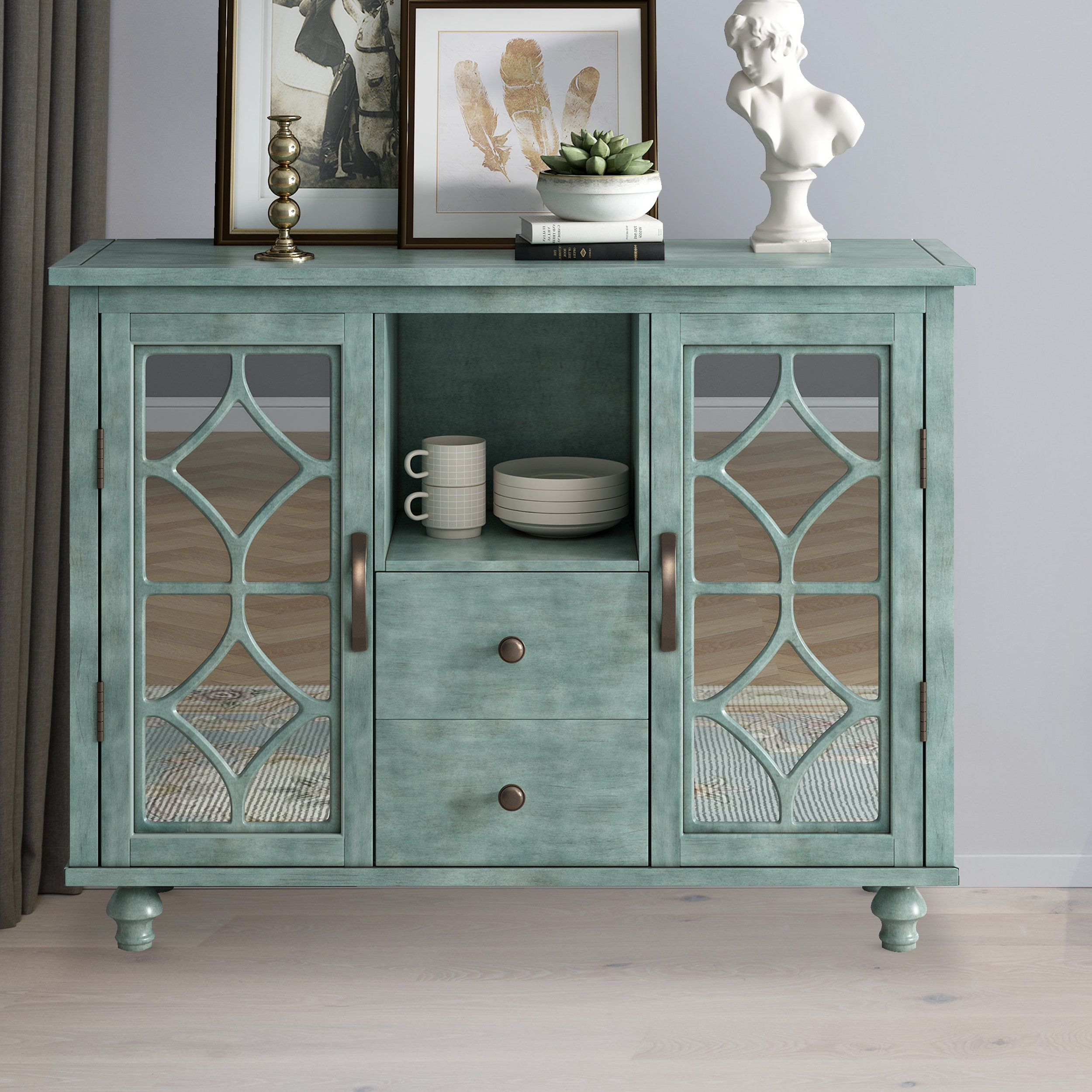 Accent cabinet store teal