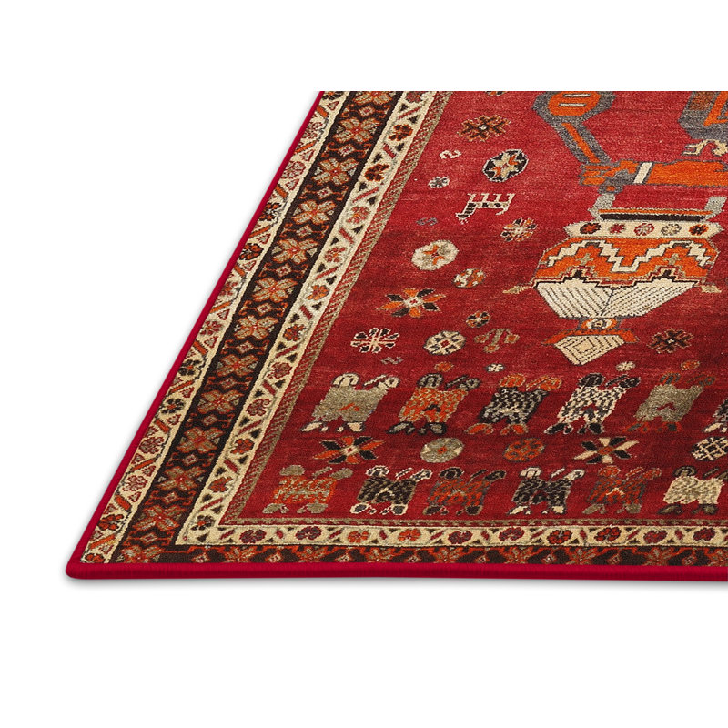Tapis traditionnel orange / rouge, Rectangle 2 pi x 4 pi