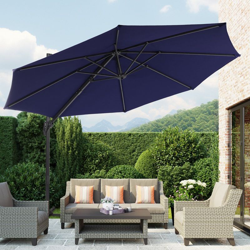 Parasol en porte-à-faux 132 po Rocelyn, Bleu marine