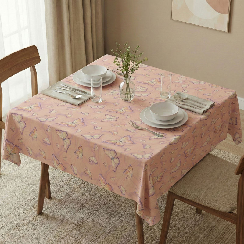 Eloan Premium Tablecloth (55 x 55 Inches), 50% Cotton & 50% Polyester, Washable & Ironable | Machine Wash Safe at 86°F, Tumble Dryer Safe | Elegant Design for Dining Room & Special Occasions, Easy Care & Durable