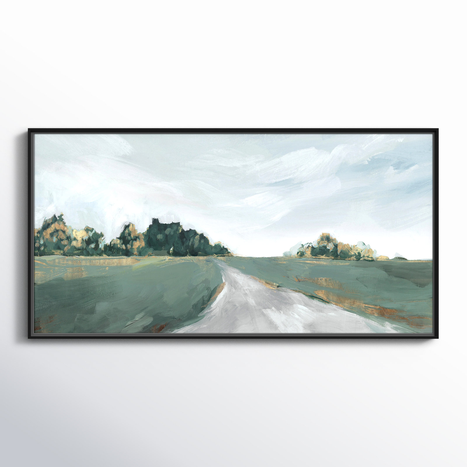Waynesfield "Field Of Dreams" Print by Isabelle Z, 25.5" H x 49.5" W, Picture Framed Canvas, Black