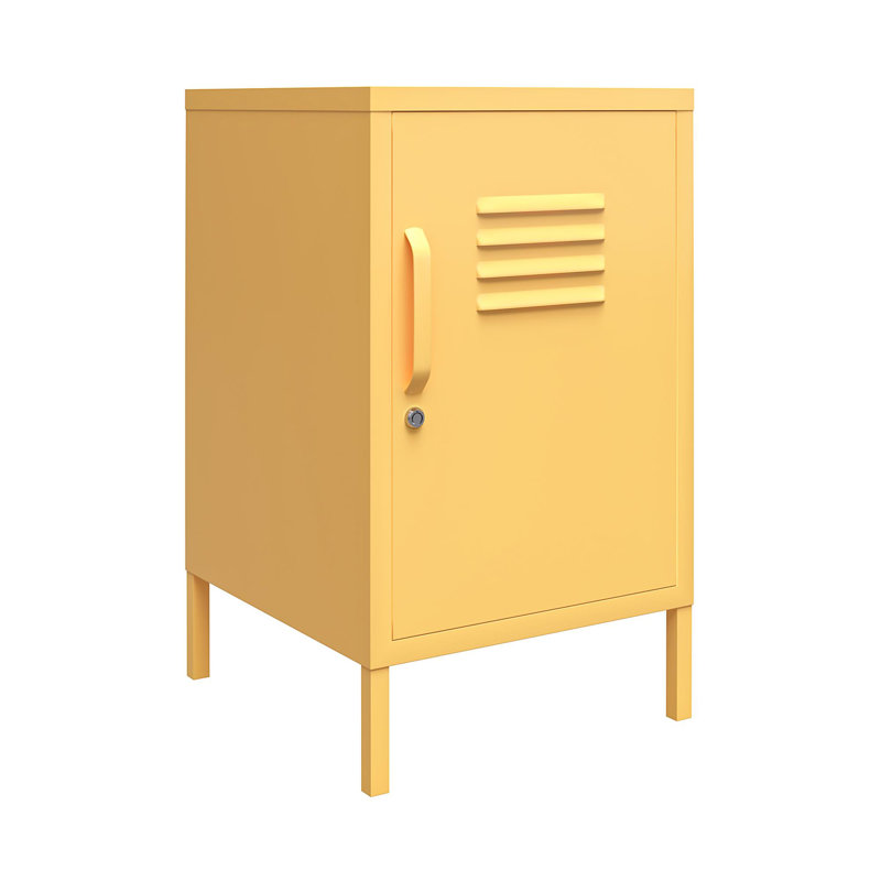 Melonye 37.8cm W Metal Bedside Table, Yellow