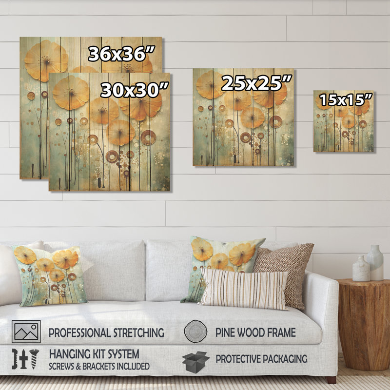 Delicate Dreamscapes Airy Dandelion II - Pissenlit sur bois, H 15 po x l 15 po
