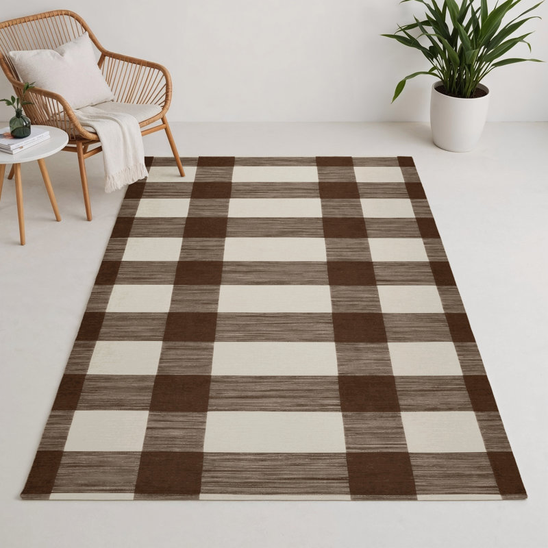 Tapis intérieur / extérieur gris HorizontalStripes, Rectangle 5 pi x 7 pi