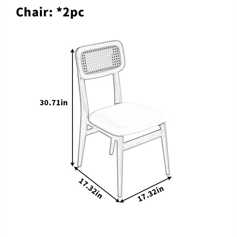 Solid wood cream wind dining chair home