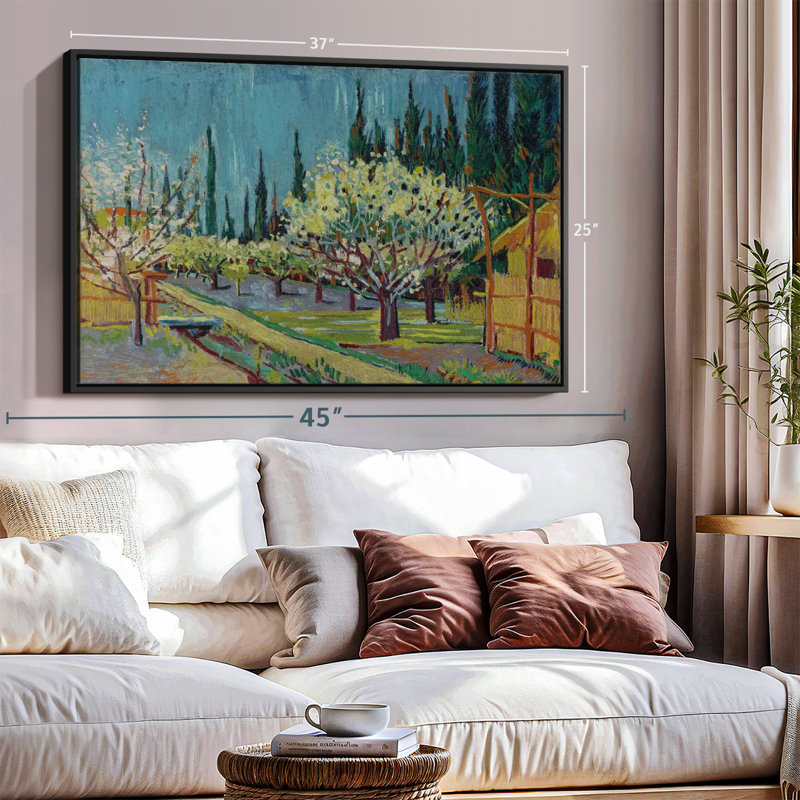 «Orchard Borded By Cypresses Wall Art», H 25 po x l 37 po