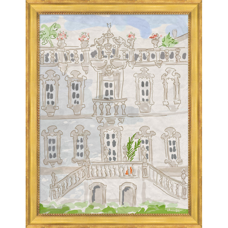 Malmaison Giclee Print by Dana Gibson, Golden Frame, 26"H x 20"W x 1.25" D