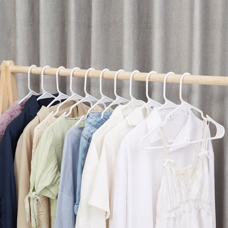 Anfernee Plastic Non-Slip Standard Hanger, White