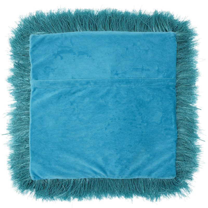 Coussin décoratif en fausse fourrure Milan, Turquoise