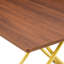 Table élévatrice multifonctionnelle moderne avec bureau en MDF de 0,8 po d'épaisseur et pieds en métal doré, pouvant être utilisée comme coiffeuse, table basse, table de salle à manger et table de bureau. Bureau texturé noyer-1087753609-1087753612