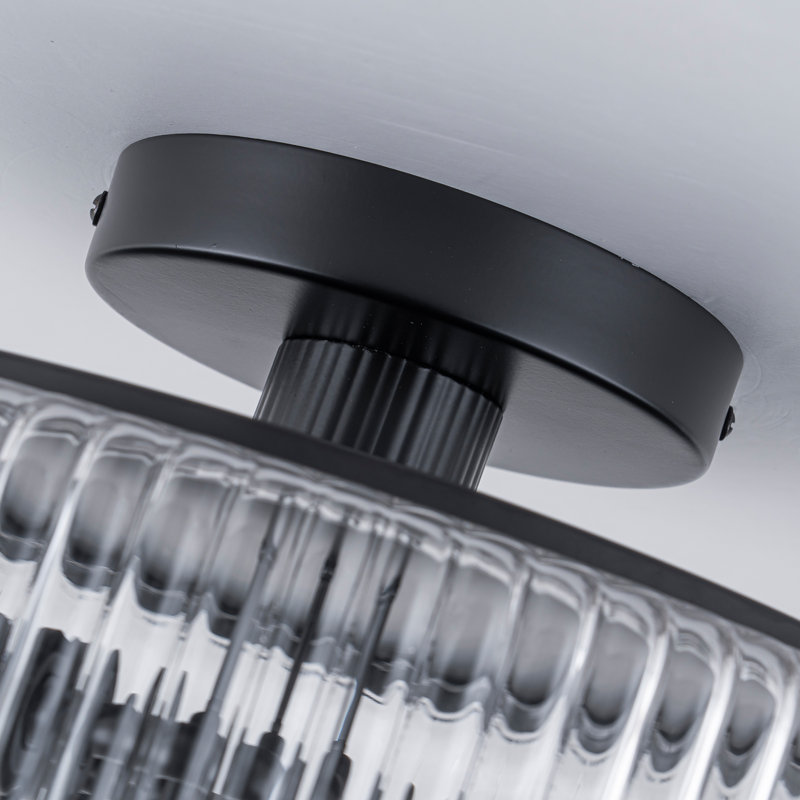 Glass Semi Flush Mount, Black
