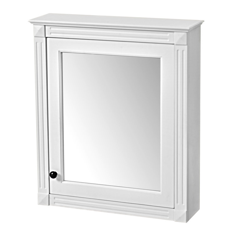 Armoire de rangement murale 24 po x 27 po avec miroir, Blanc, 24.01"