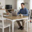Ensemble de salle à manger 7 pièces, table de salle à manger extensible en bois avec 6 chaises-1574535284