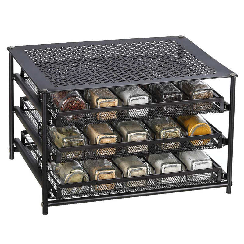 Hasson Freestanding Spice Rack, Black