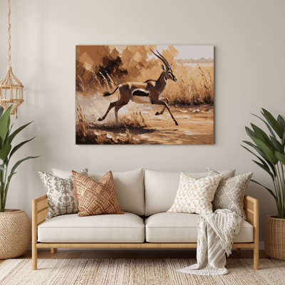 Wildlife Thomsons Gazelle Brown Metal Wall Art