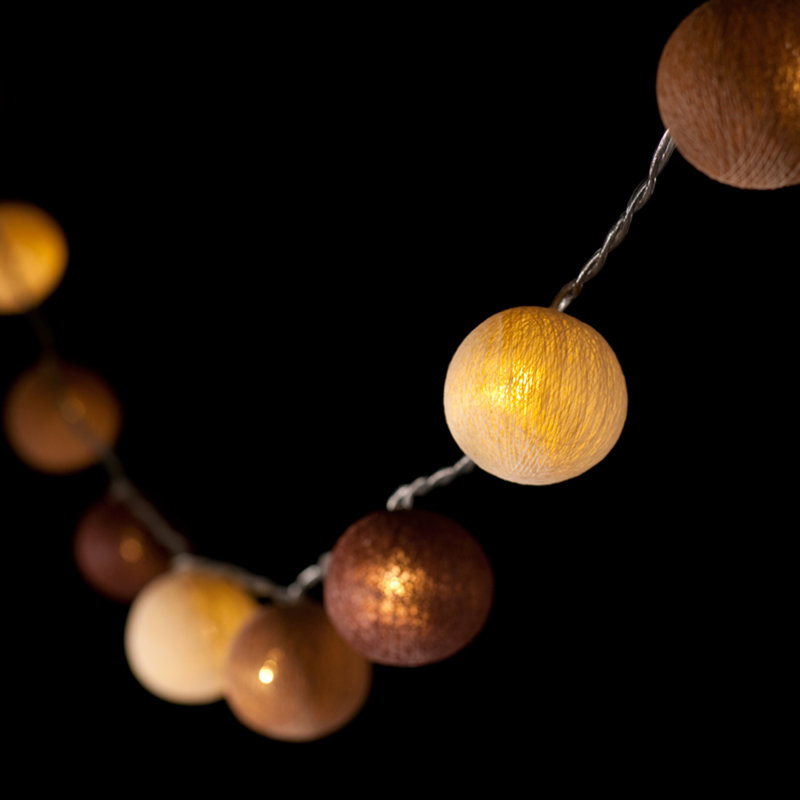 Misti LED Cotton Ball String Light, 10 Lamps - 5 Metre Long
