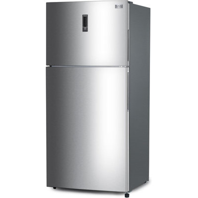 Black+decker 16.4 Cu. Ft. Top Mount Refrigerator With Freezer, 2 Door Fridge With Separate Temperature Controls,  In Stainless Steel