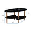 Table basse noire ovale en verre