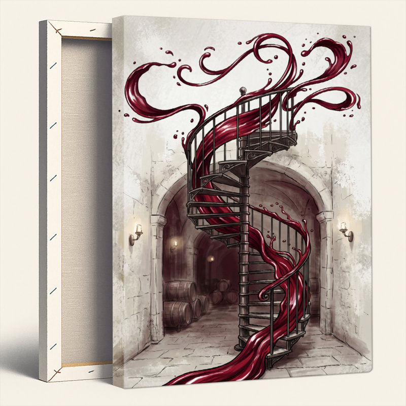 Spiral en escalier, reproduction d'art sur toile, ensemble de 1, 48"H x 32"W, Wrapped Canvas