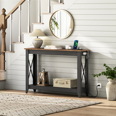 Samha 47.2'' Console Table with Charging Station