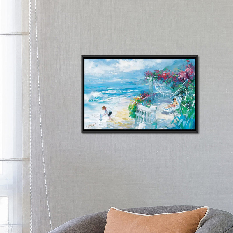 «Tranquility», reproduction sur toile, H 18 po x l 26 po x P 1,5 po, Toile avec cadre noir, Pas de tapis