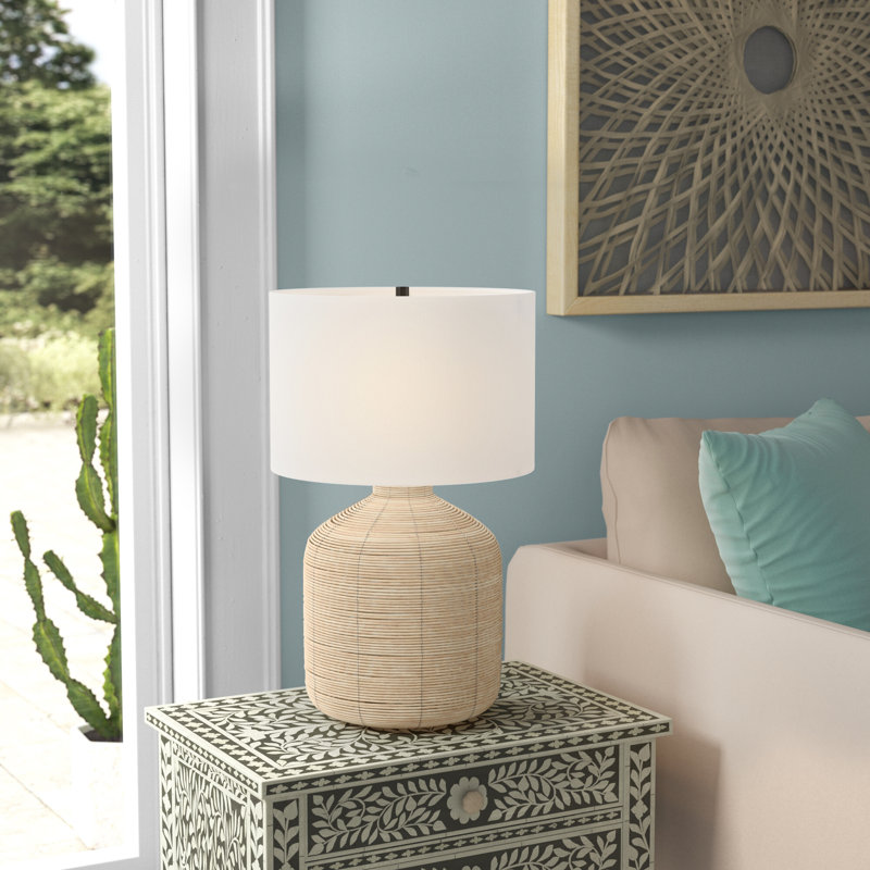 Lampe de table Northport, Rotin naturel, H 26,5 po x l 17 po x P 17 po
