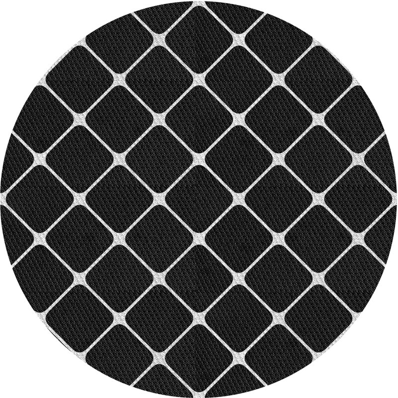 Geometric Indoor Rug, Round 3'