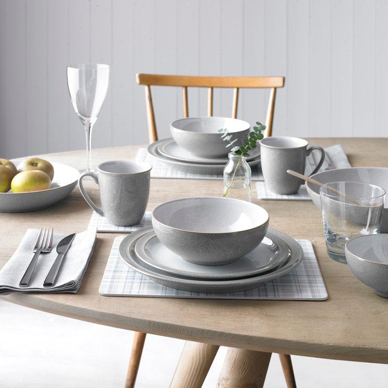 Natural Canvas 35.5 oz. Denby Pasta Bowls, Light Gray