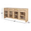 Buffet Stonewall en bois brun clair avec portes en verre-127657316