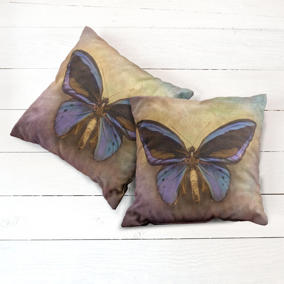 Pillow Cushion Cover Pack of 2, Monarch Butterfly, Multicolor