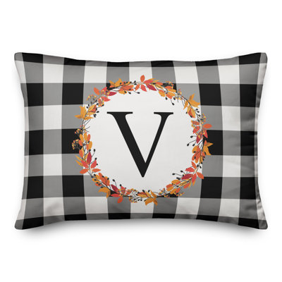 Harvest Monogram Lumbar Pillow