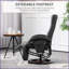 Fauteuils inclinables, fauteuil inclinable pivotant moderne avec dossier réglable à 135 ° HOMcom Repose-pieds | Noir | Polyuréthane