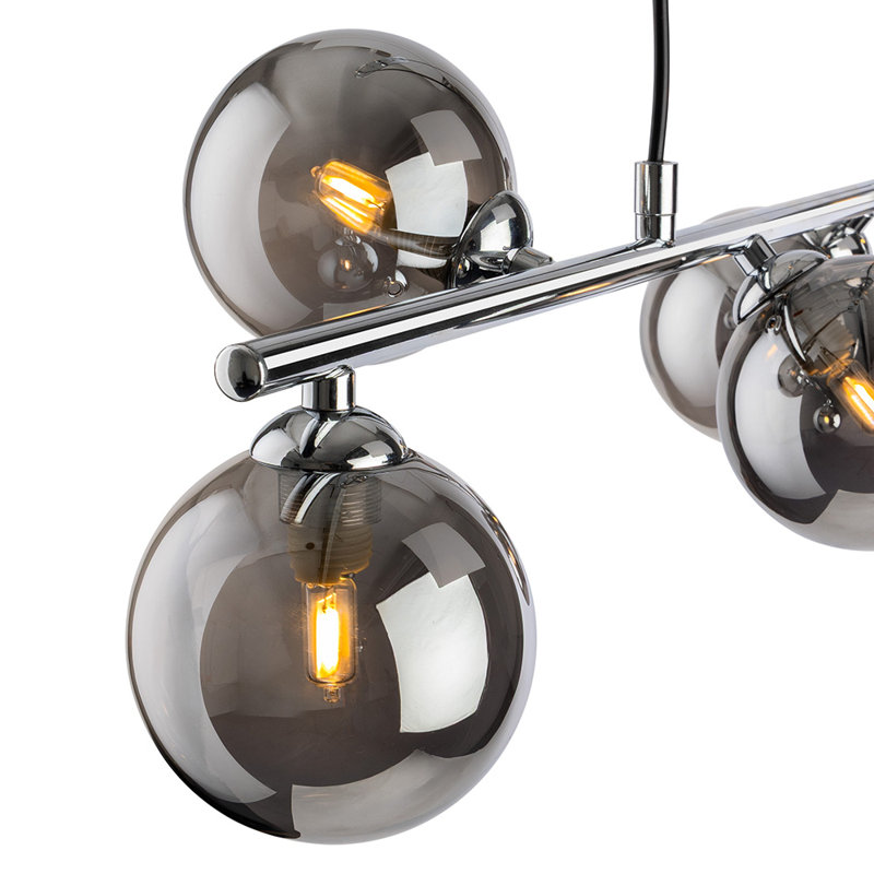 6 - Light Sputnik Pendant, Chrome, Grey